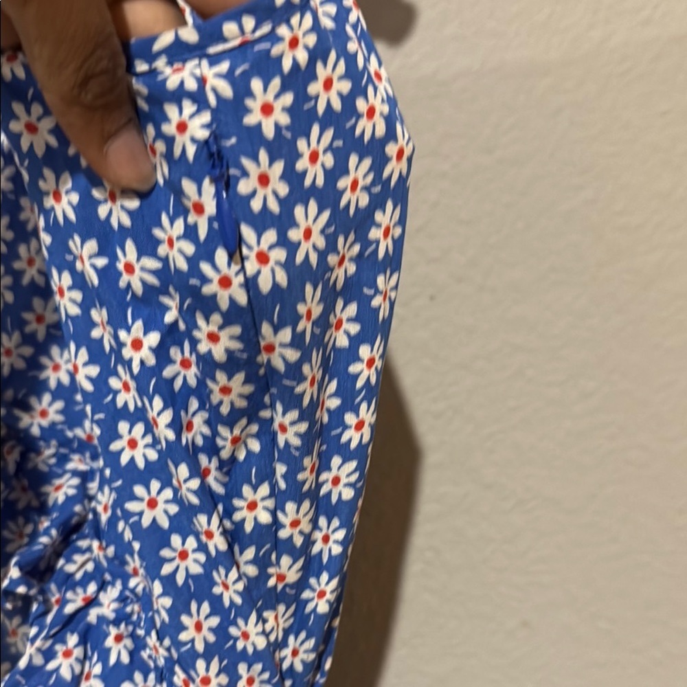 Madewell maxi Sz 2 Blue Floral mini daisy blue wrap Women's Dress - Picture 5 of 10